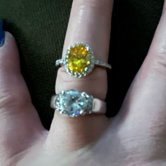 QVC Diamonique canary oval stone w/halo setting - Picture 16 of 16